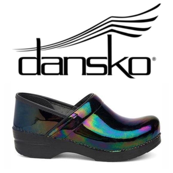 Dansko Limited Edition Purple Iridescent Leather Clogs - Picture 1 of 14